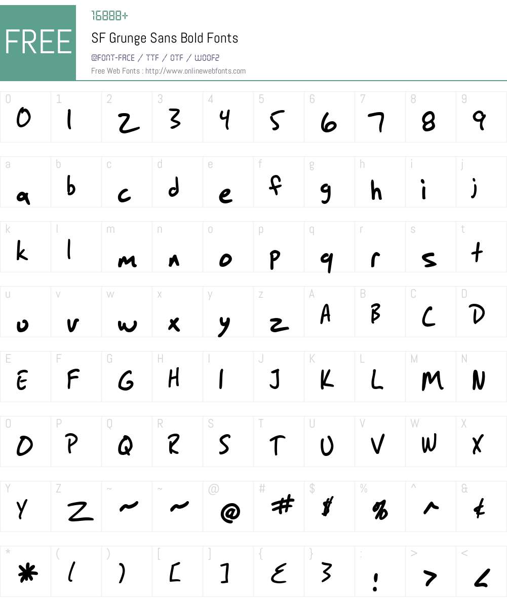 SF Grunge Sans Font Screenshots