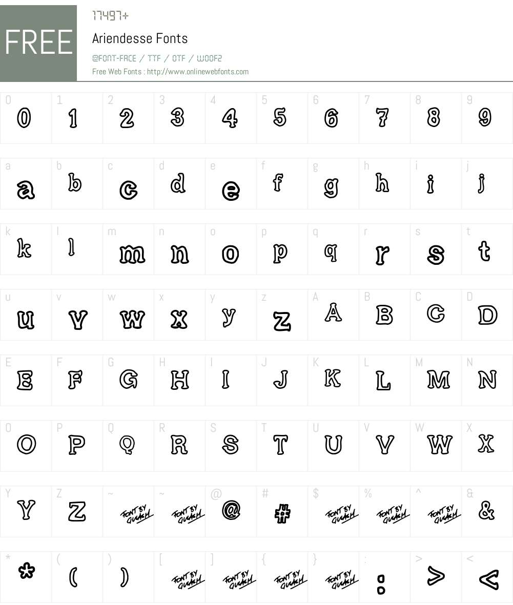 Ariendesse Font Screenshots