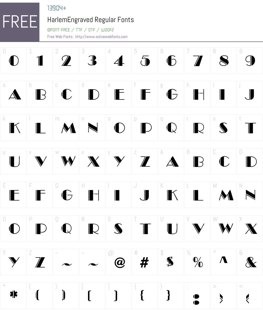 HarlemEngraved Font Screenshots