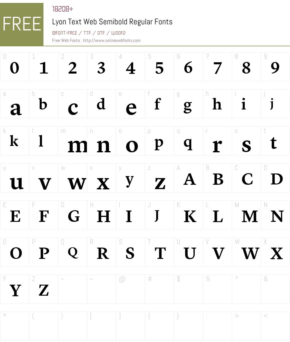 Lyon Text Web Semibold Font Screenshots