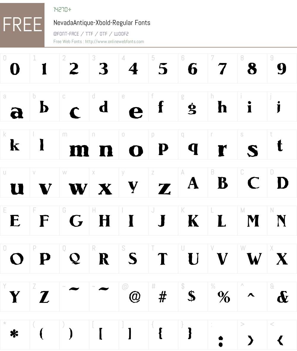 NevadaAntique-Xbold Font Screenshots