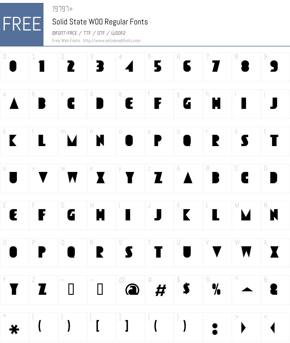 Solid State Font Screenshots