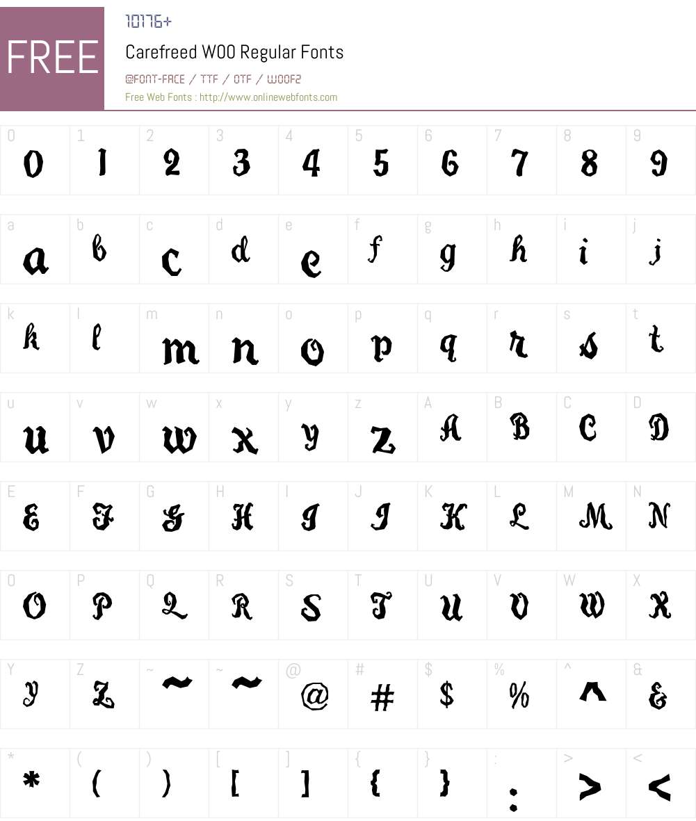Carefreed Font Screenshots