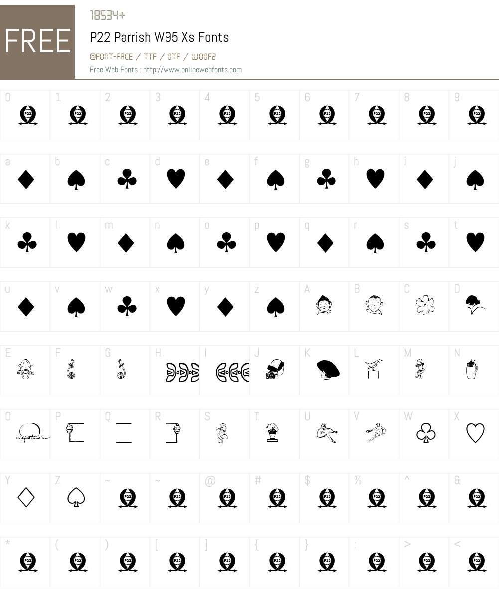 P22ParrishW95-Xs Font Screenshots