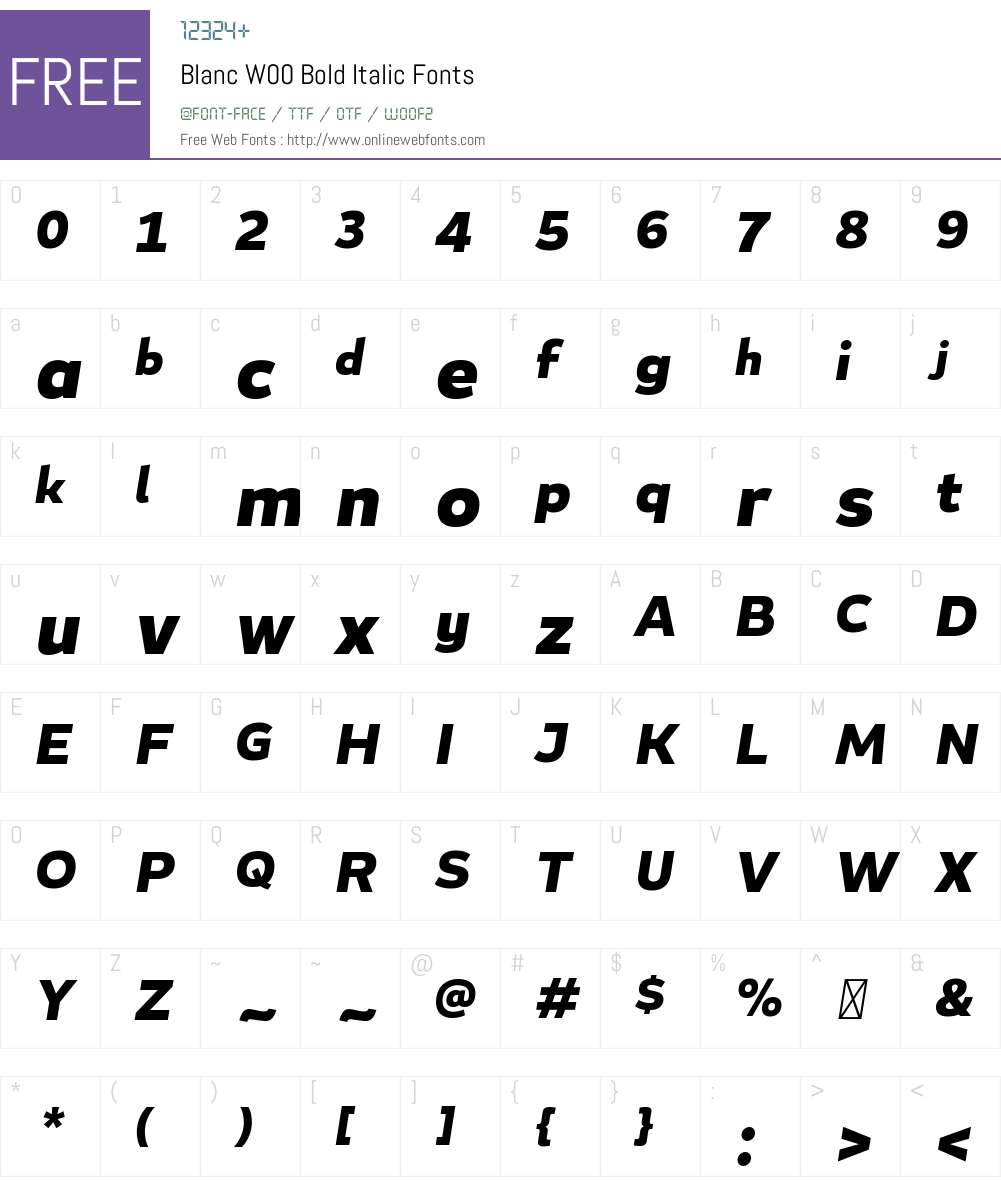 Blanc Font Screenshots