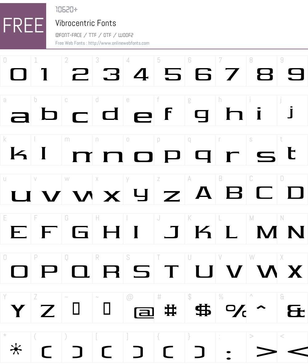 Vibrocentric Font Screenshots