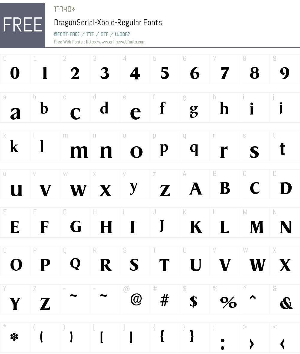 DragonSerial-Xbold Font Screenshots