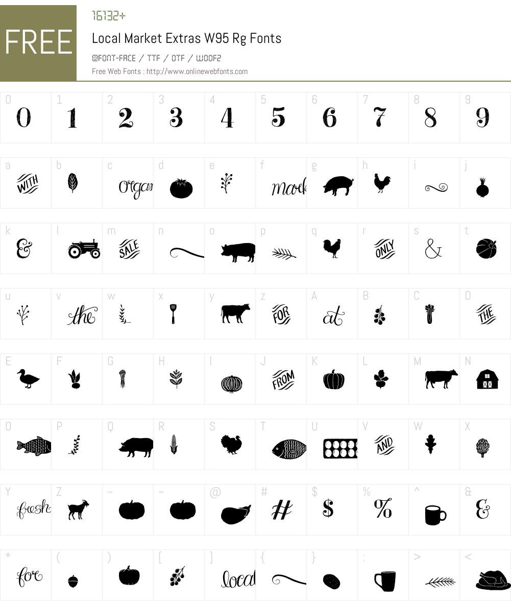 LocalMarketExtrasW95-Rg Font Screenshots