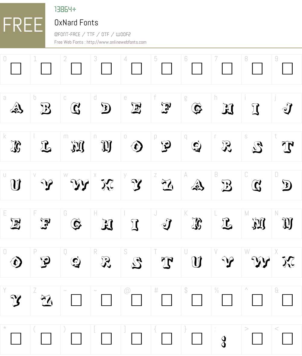 OxNard Font Screenshots