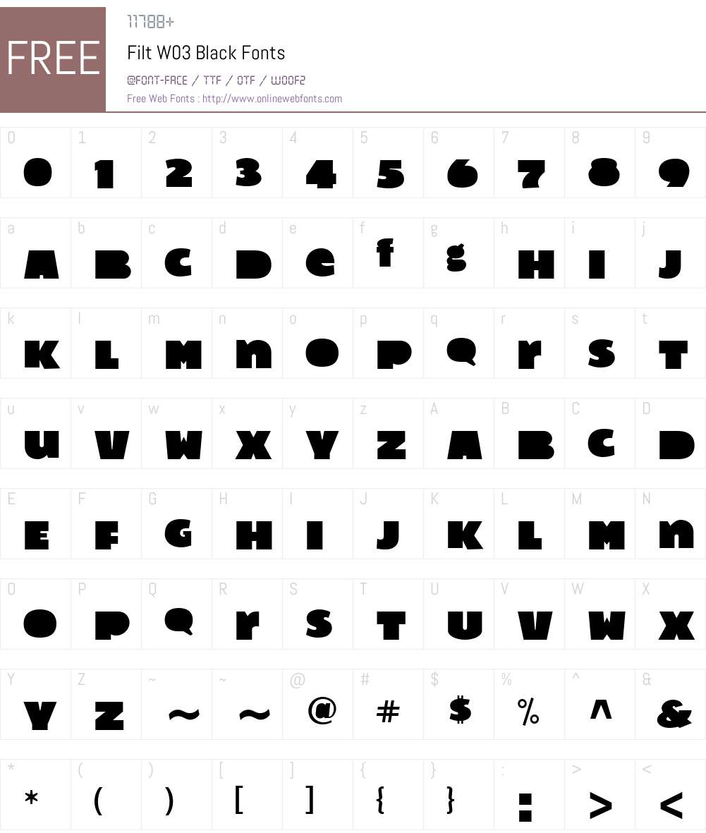 Filt Font Screenshots