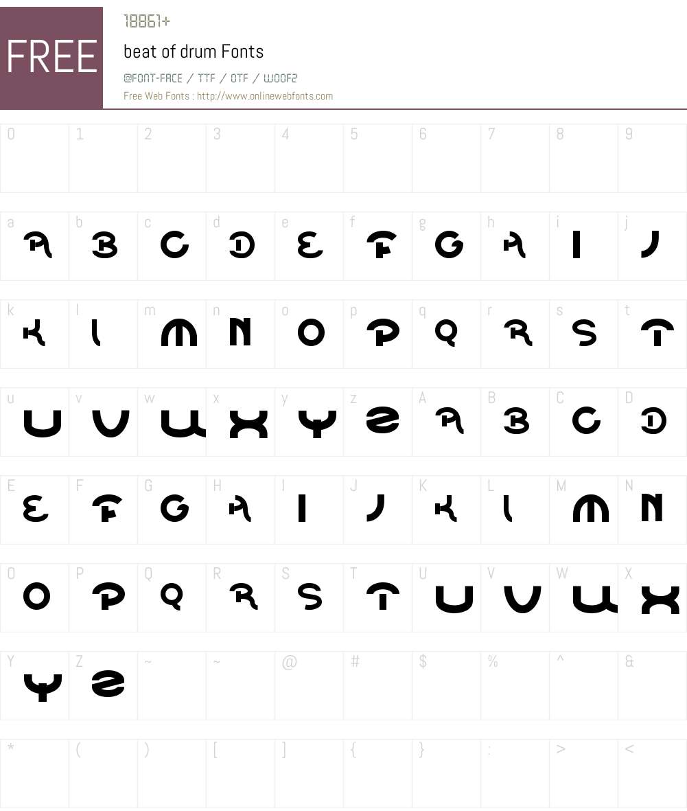 beat of drum Font Screenshots