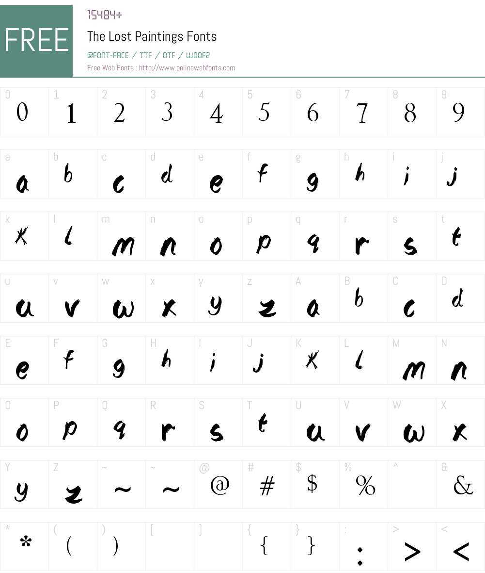The Lost Paintings Font Screenshots