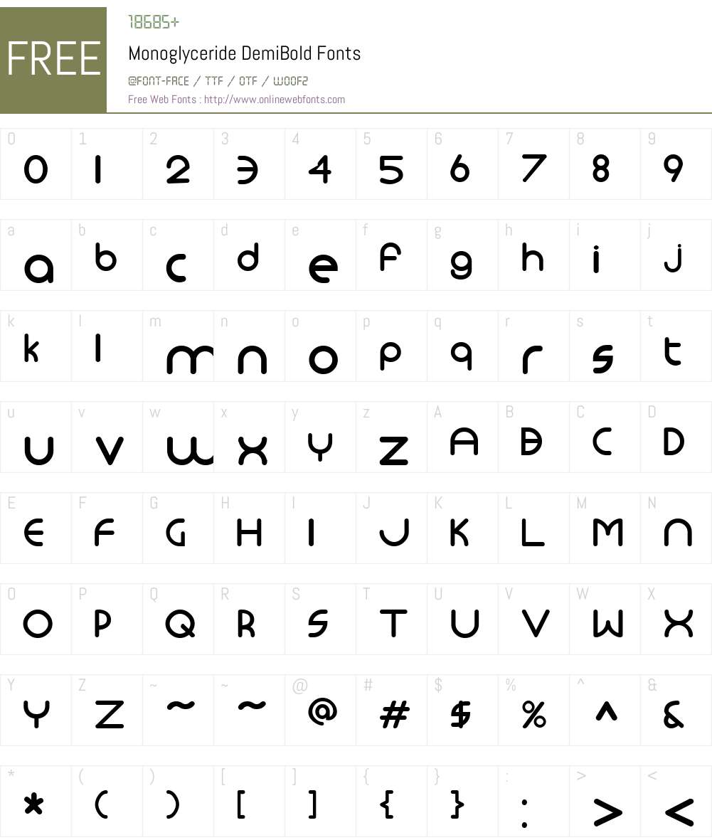 Monoglyceride Font Screenshots