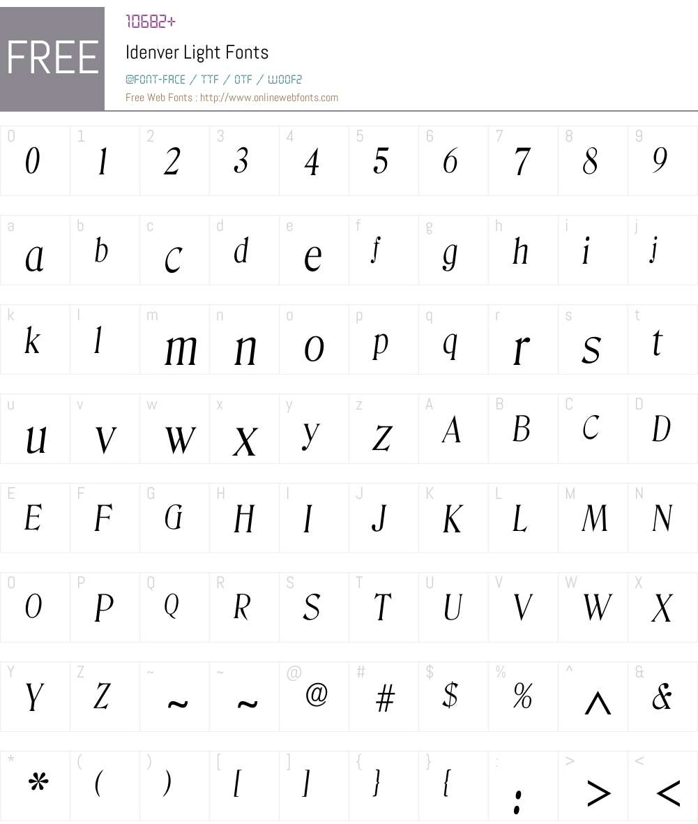 Idenver Font Screenshots