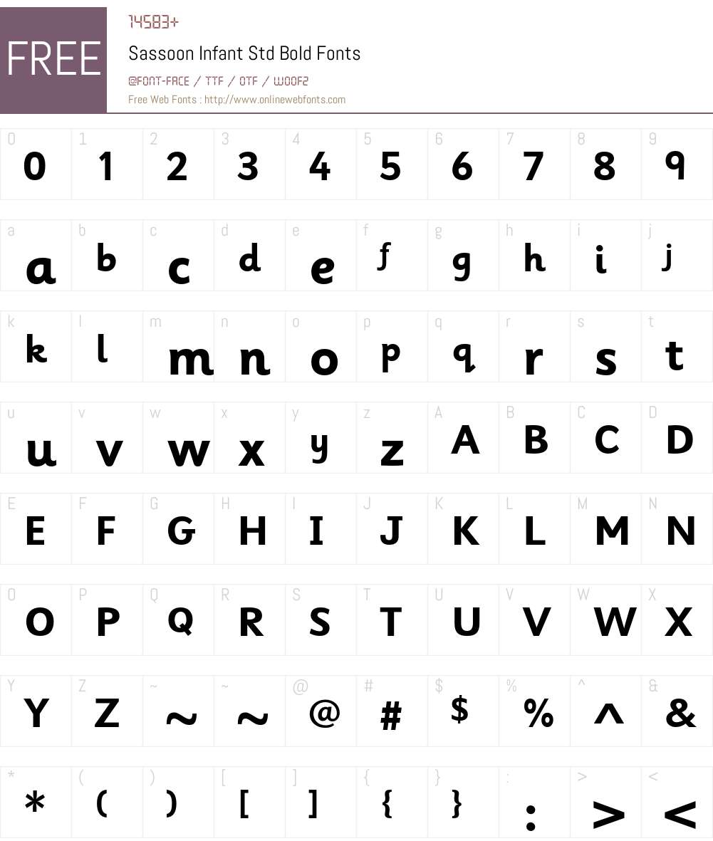 Sassoon Infant Std Font Screenshots