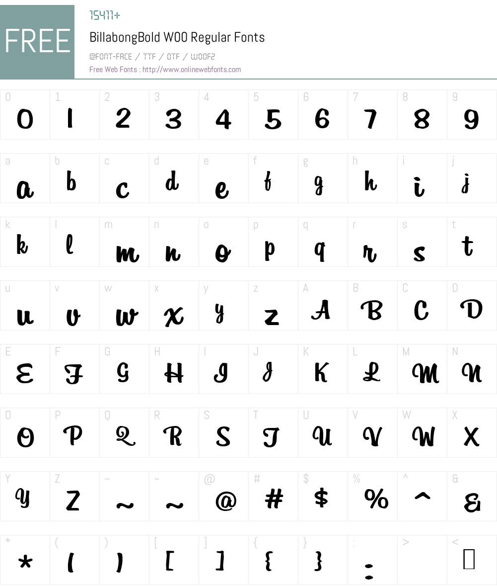 BillabongBoldW00-Regular Font Screenshots