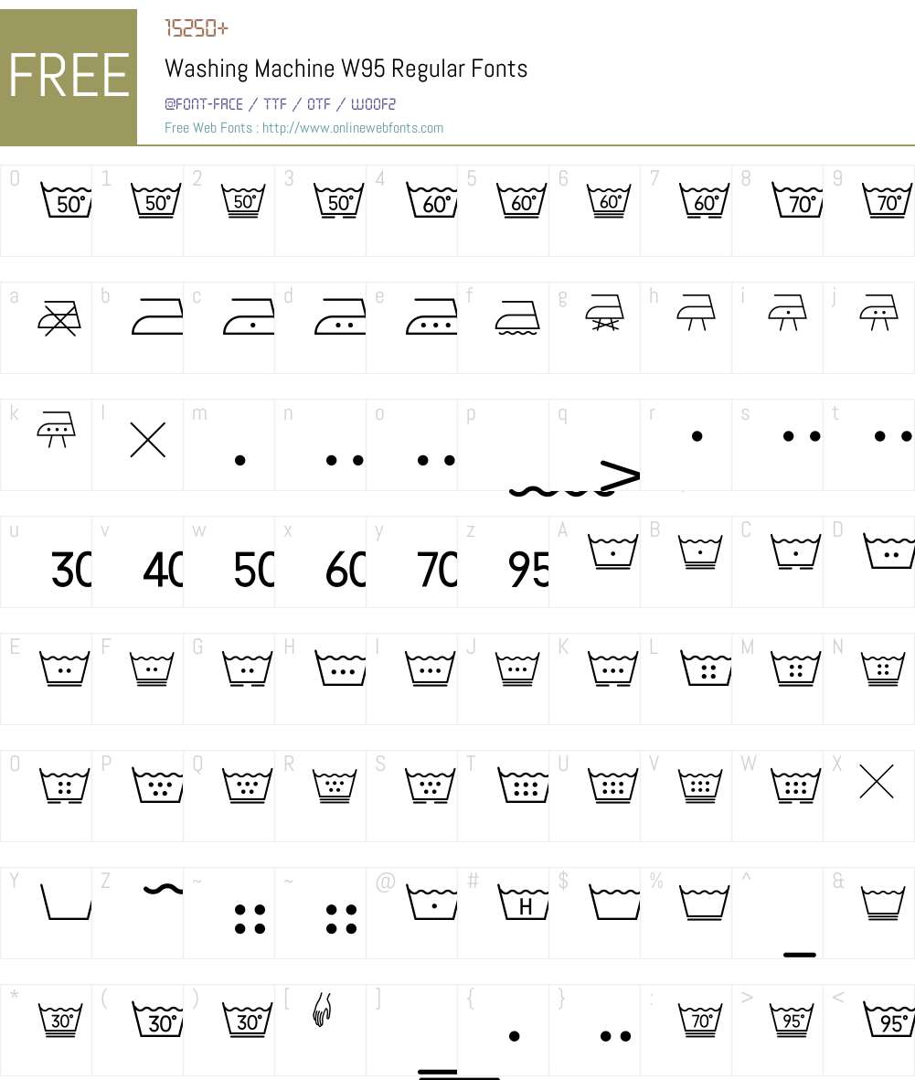 WashingMachineW95-Regular Font Screenshots