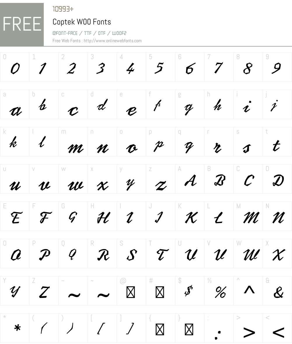 CoptekW00 Font Screenshots