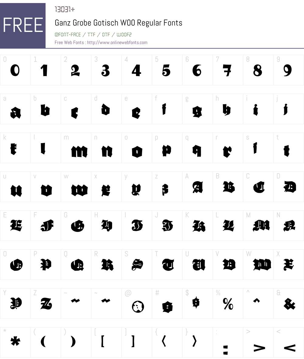 GanzGrobeGotischW00-Regular Font Screenshots