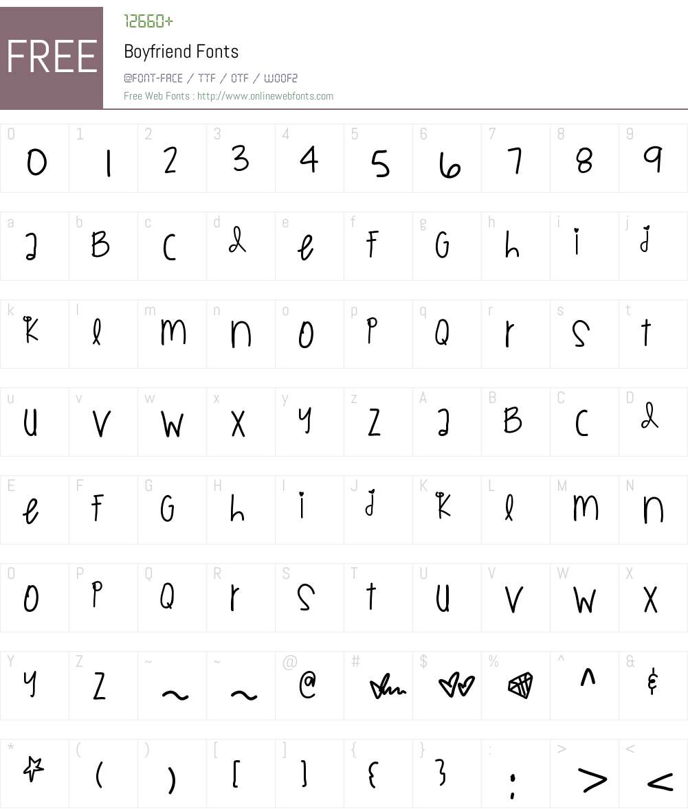 Boyfriend Font Screenshots