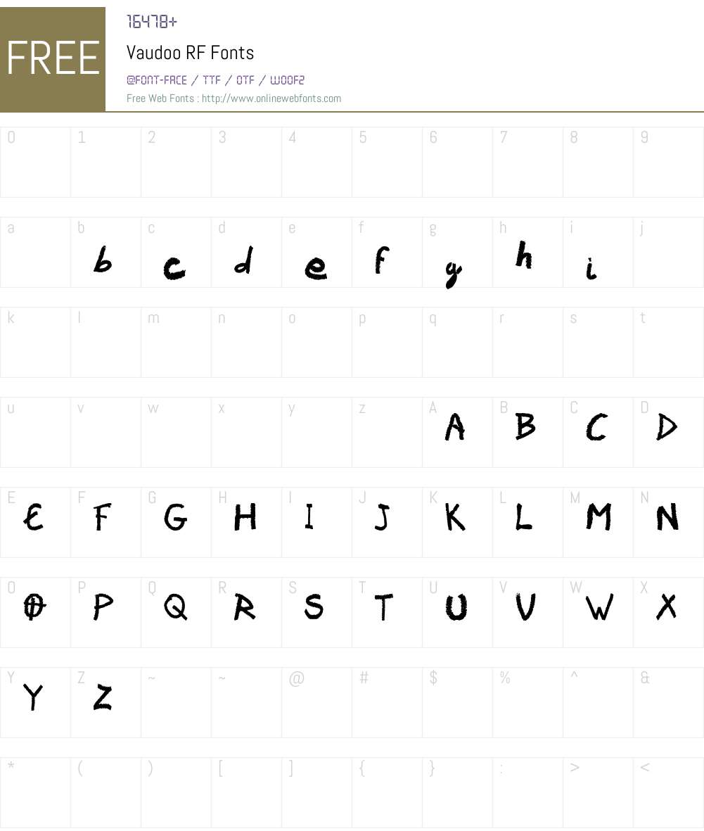 Vaudoo RF Font Screenshots