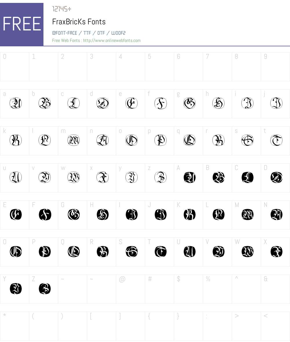 FraxBricKs Font Screenshots