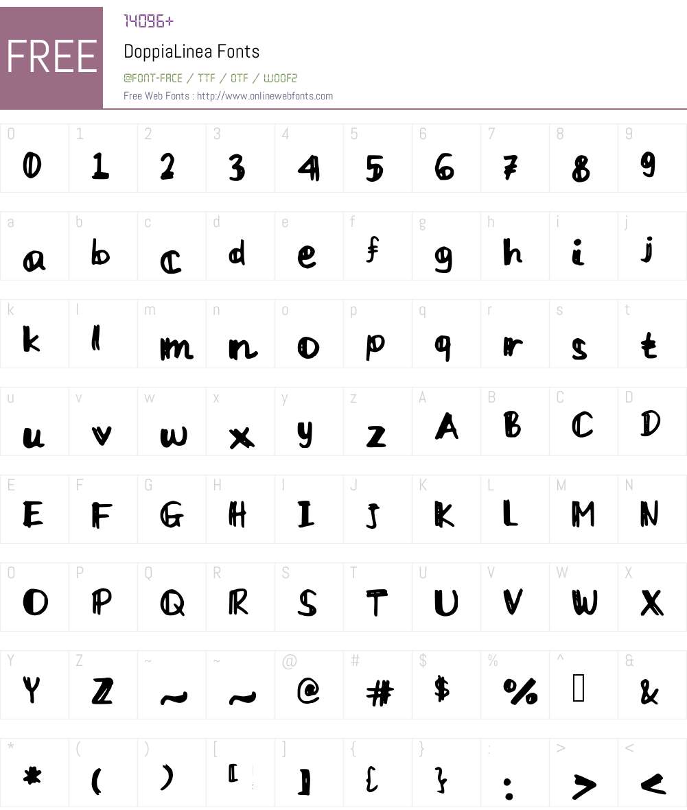 DoppiaLinea Font Screenshots