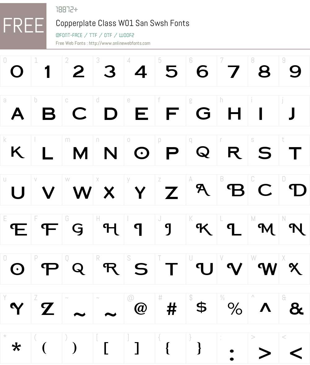 CopperplateClassW01-SanSwsh Font Screenshots