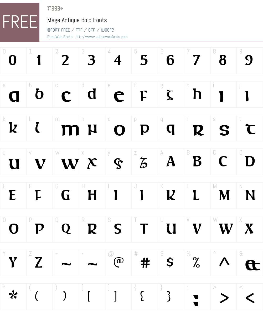 Mage Antique Font Screenshots