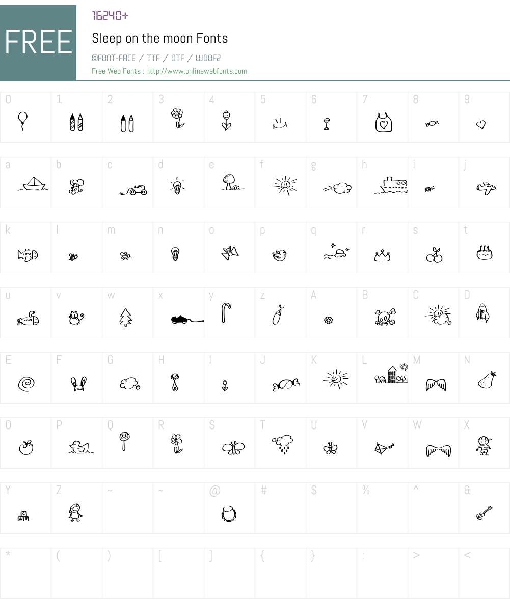Sleep on the moon Font Screenshots