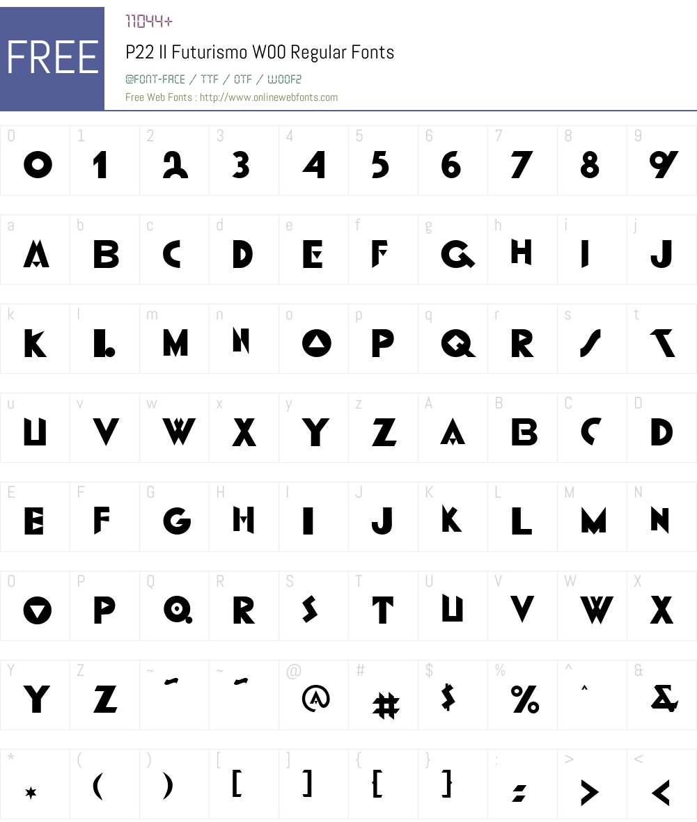 P22IlFuturismoW00-Regular Font Screenshots