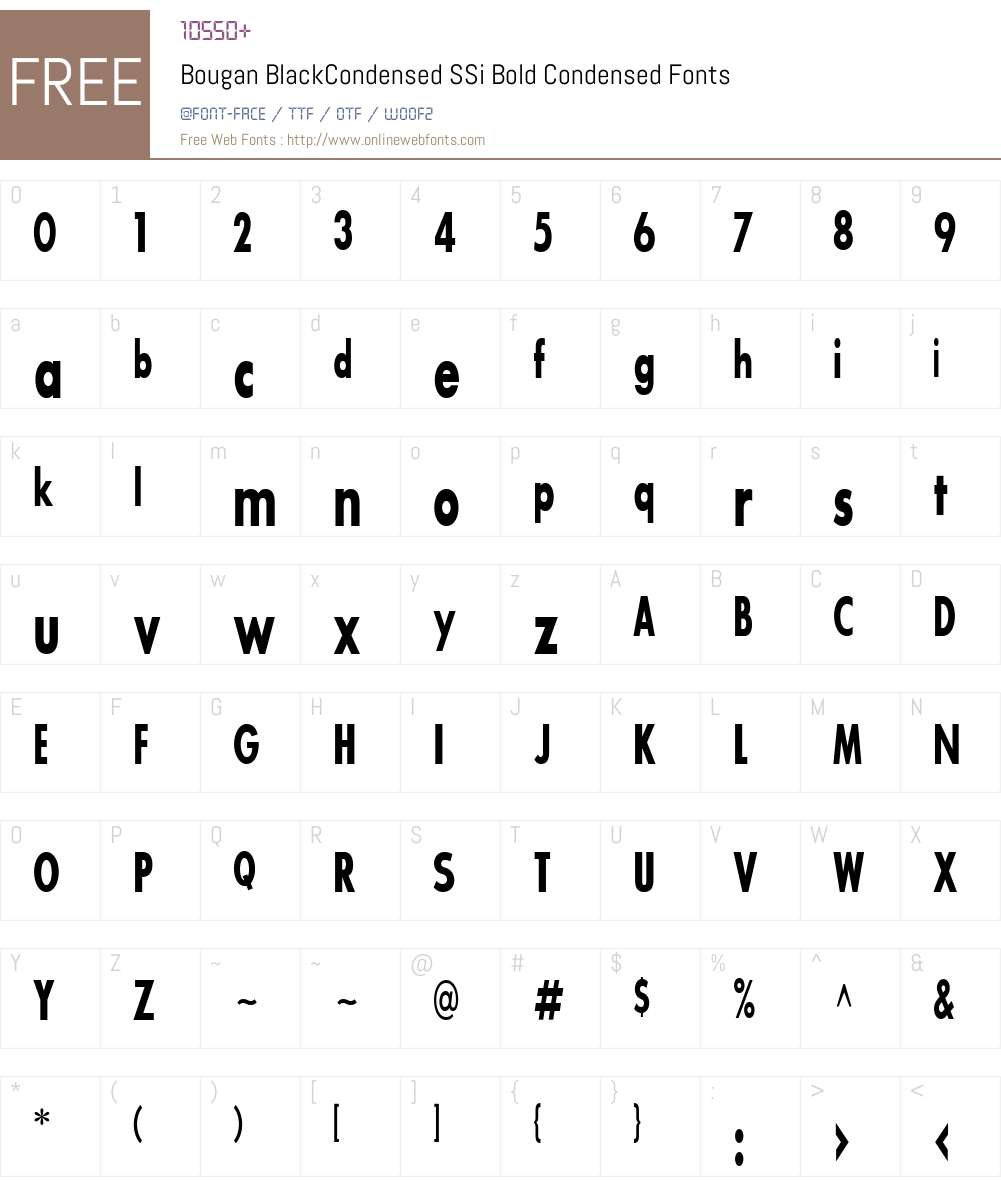 Bougan BlackCondensed SSi Font Screenshots