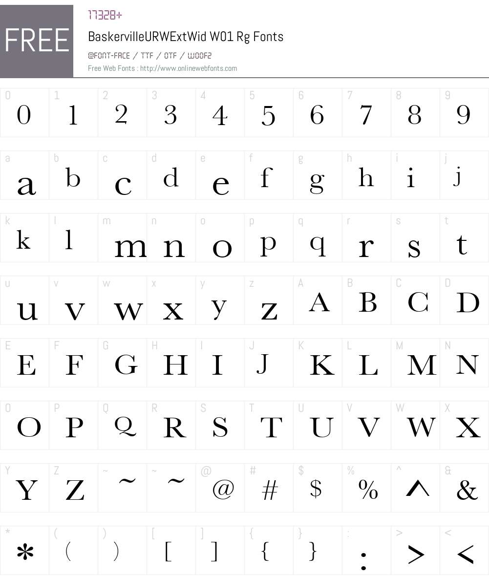 Baskerville Font Screenshots