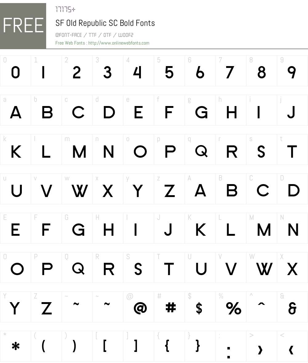 SF Old Republic SC Font Screenshots