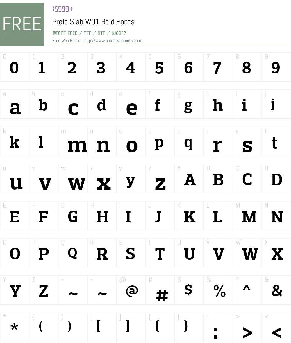 PreloSlabW01-Bold Font Screenshots