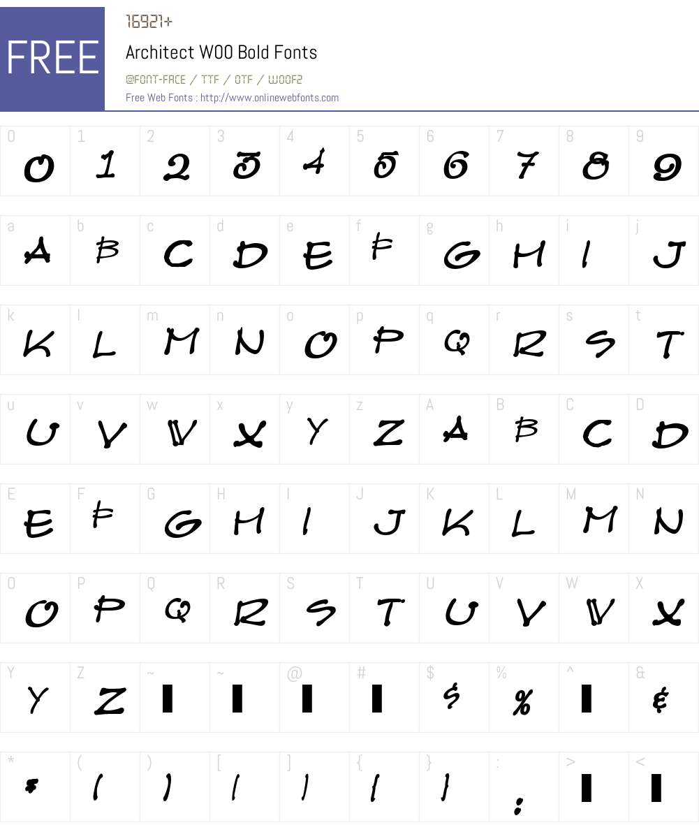 ArchitectW00-Bold Font Screenshots