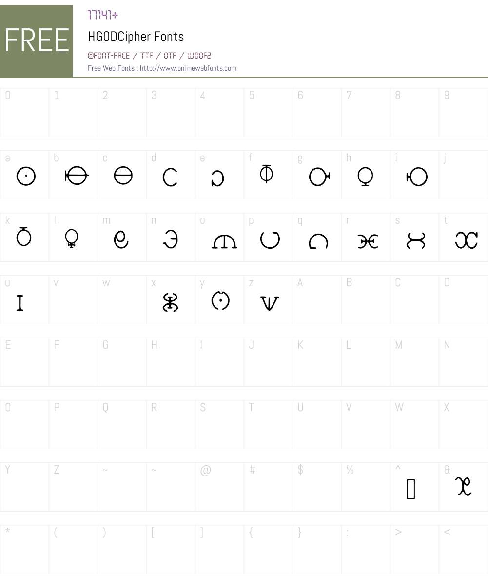 HGODCipher Font Screenshots