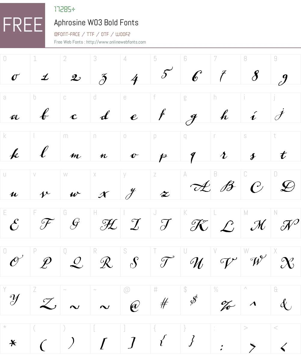 Aphrosine Font Screenshots