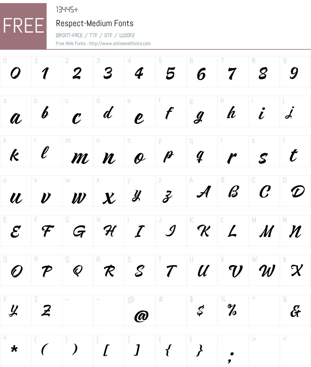 Respect-Medium Font Screenshots