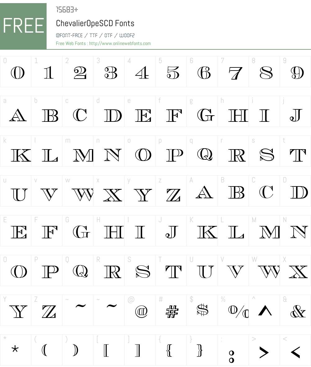 ChevalierOpeSCD Font Screenshots