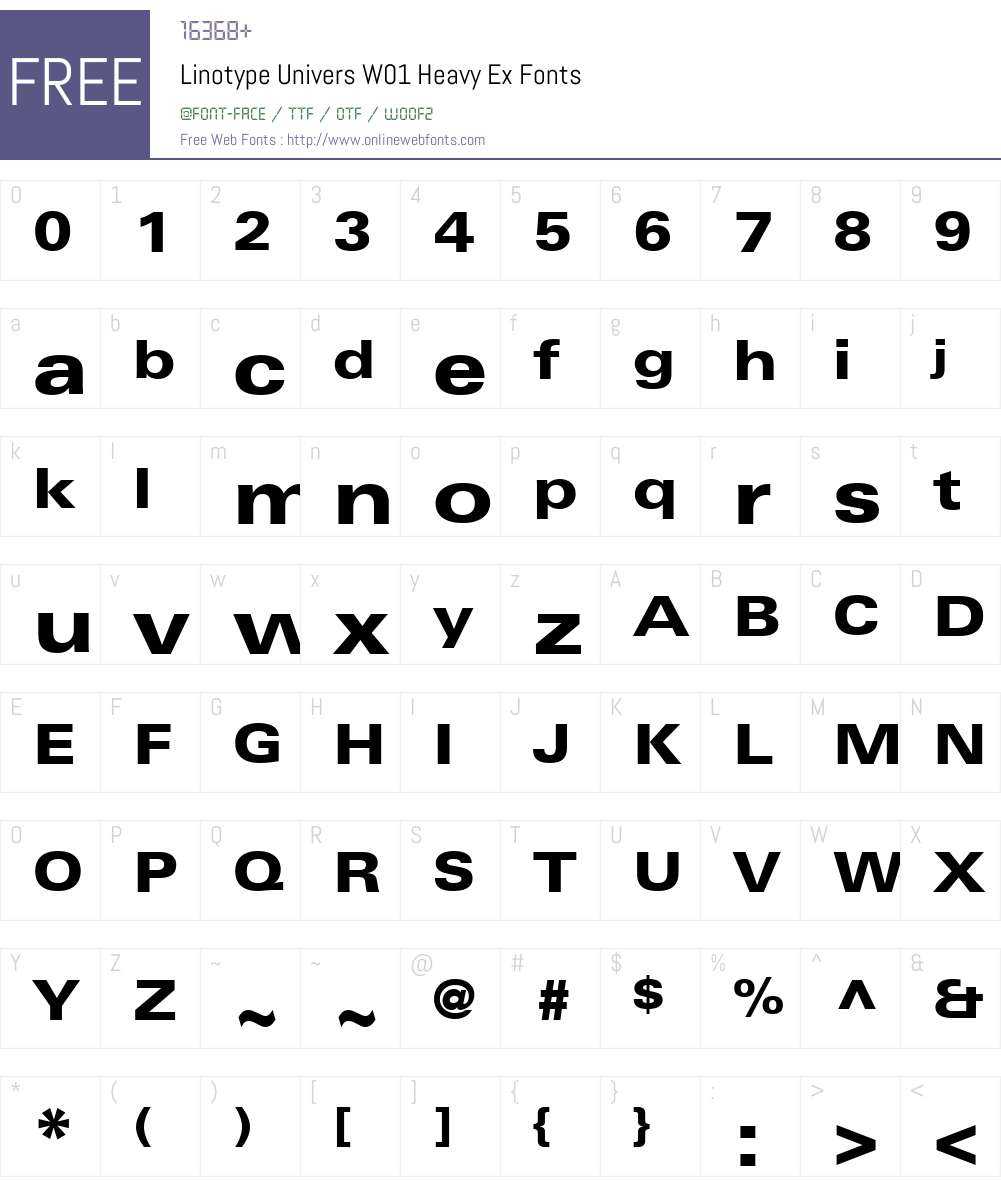 LinotypeUniversW01-HeavyEx Font Screenshots