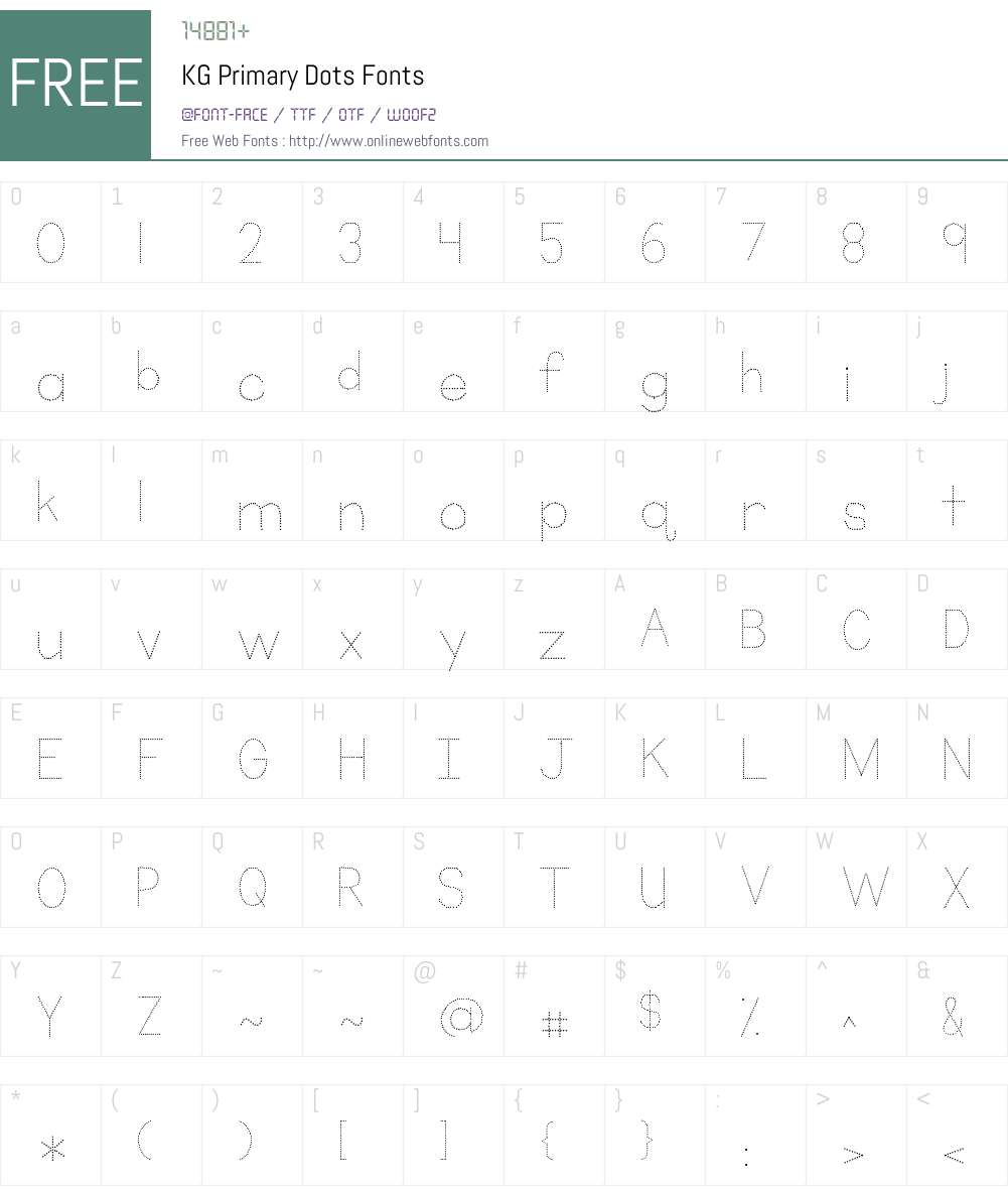 KG Primary Dots Font Screenshots