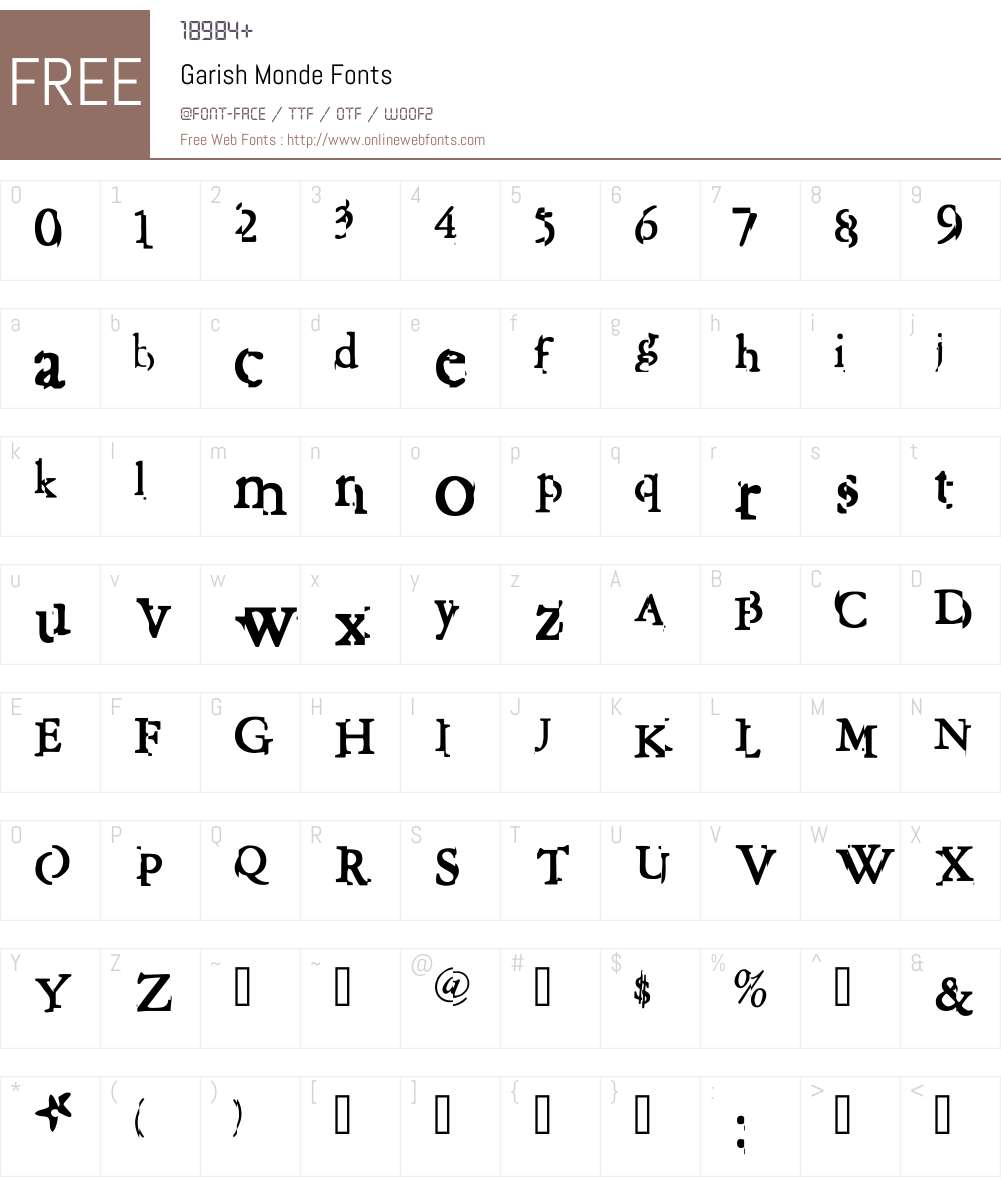 Garish Monde Font Screenshots