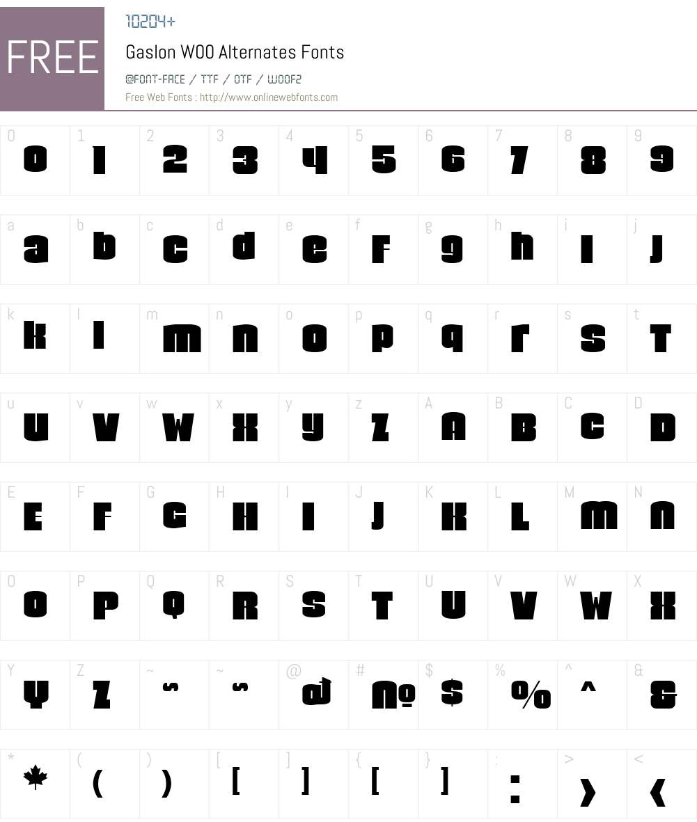 GaslonW00-Alternates Font Screenshots
