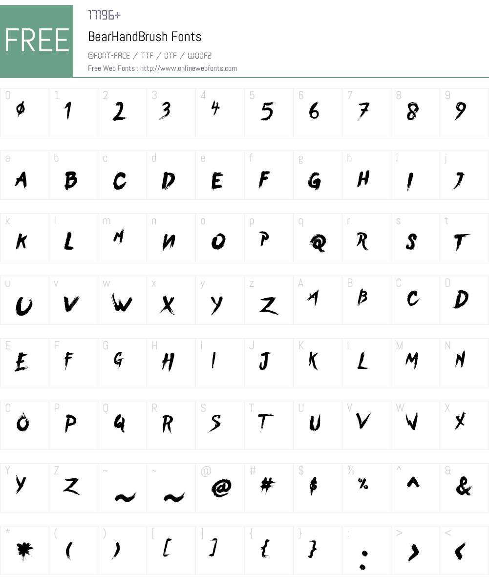 BearHand Font Screenshots