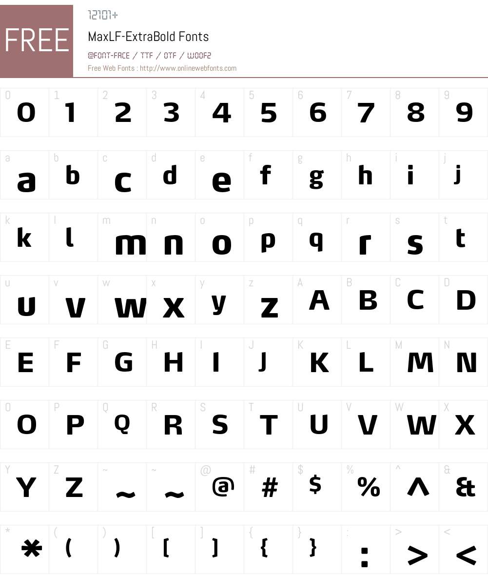 MaxLF-ExtraBold Font Screenshots