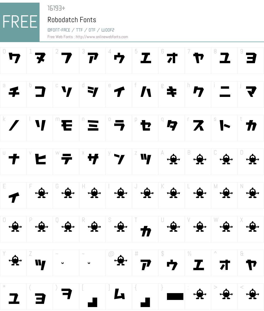 Robodatch Font Screenshots