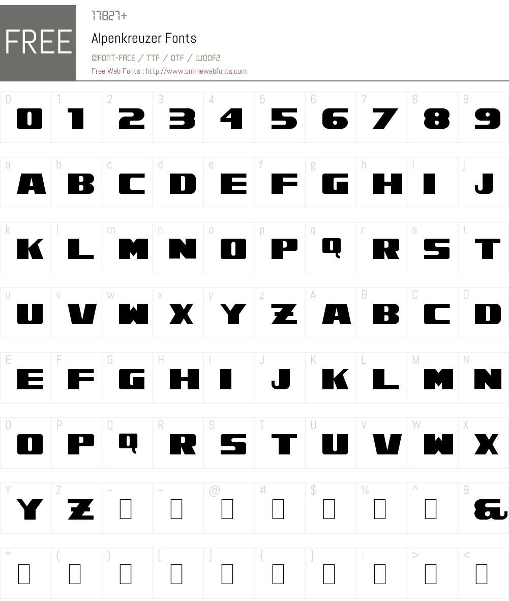 Alpenkreuzer Font Screenshots