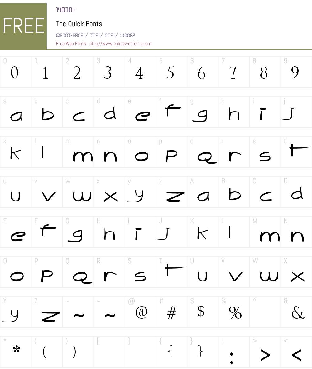 The Quick Font Screenshots