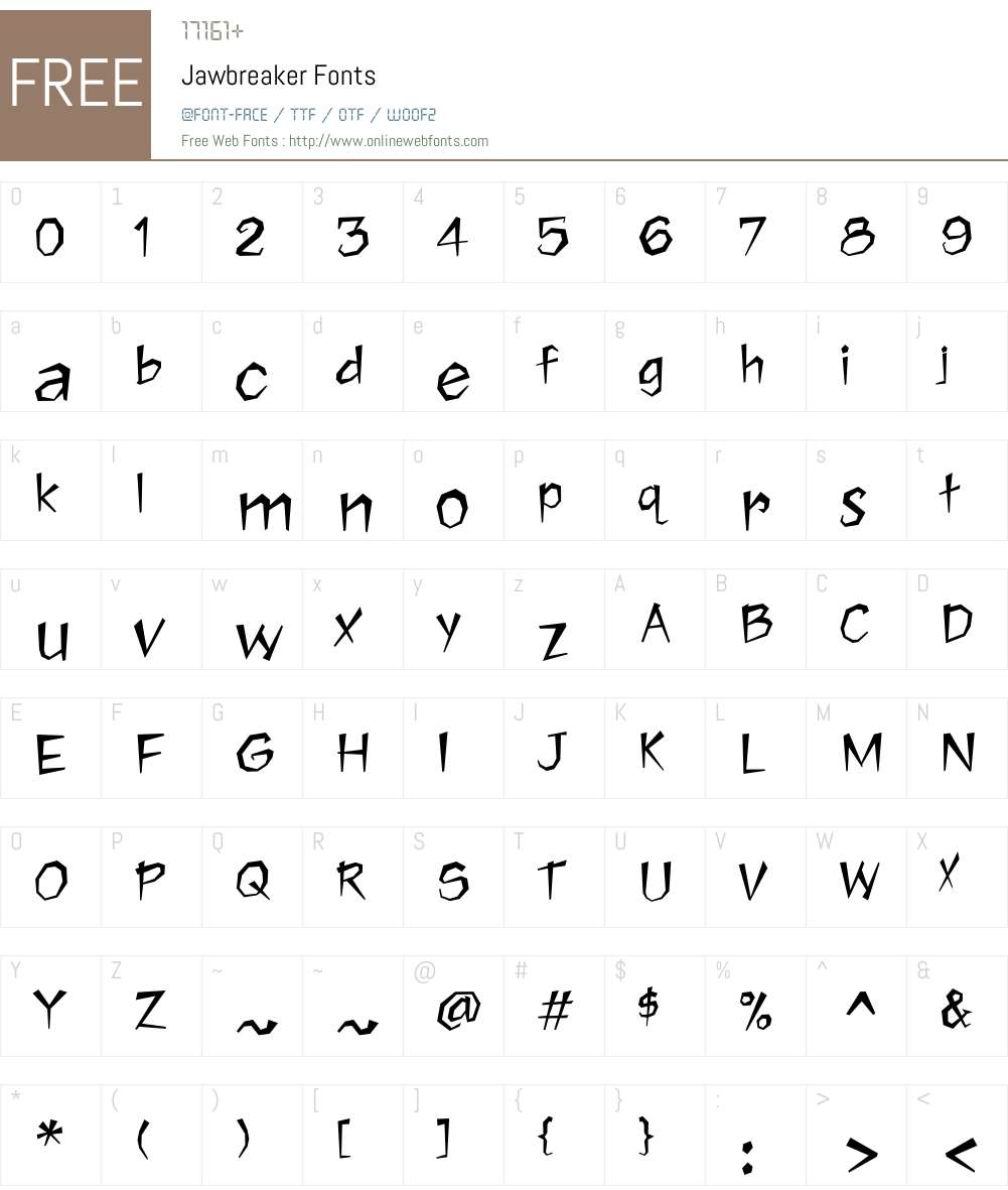 Jawbreaker Font Screenshots